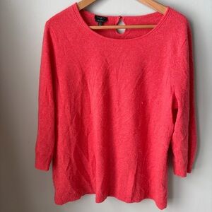 Talbots Coral 100% Cashmere Pullover Sweater Womens Plus Size 1X